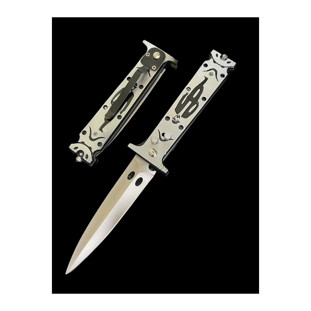 Kamp Outdoor Çakısı Charli Chaplin Otomatik Kemer Klipsli Emniyet Kilitli Çakıı 23 Cm