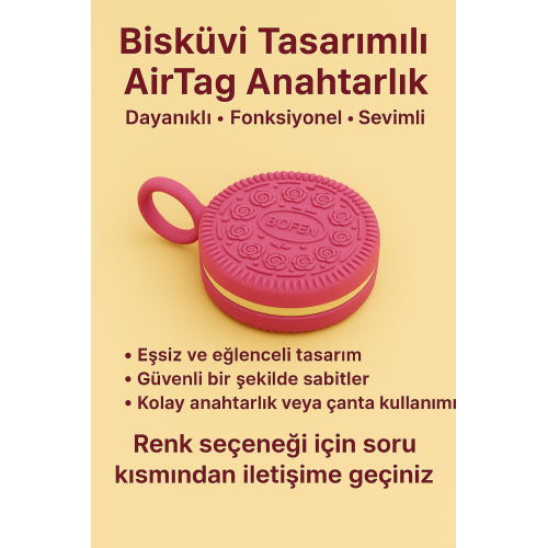 Airtag Kılıfı Bisküvi Görünümlü Saklama Kutusu | Gps Takip Cihazı Saklama Aparatı/airtag Anahtarlık