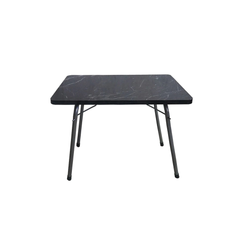 Katlanır Masa Balkon Bahçe Kamp Masası Piknik Masası 45x60 Cm - Siyah Mermer