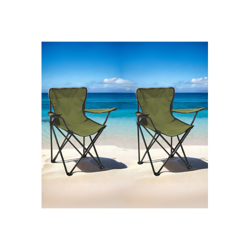 2'li Piknik ve Kamp Sandalyesi - Yeşil