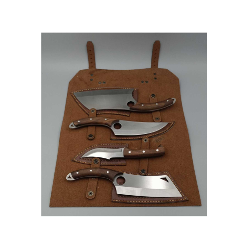 Çantalı Kök Ceviz Saplı 4lü Set