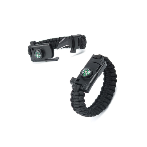 Paracord Survival Bileklik Bıçak Pusula Ateş Başlatıcı Magnezyum Ve İkaz Düdüğü