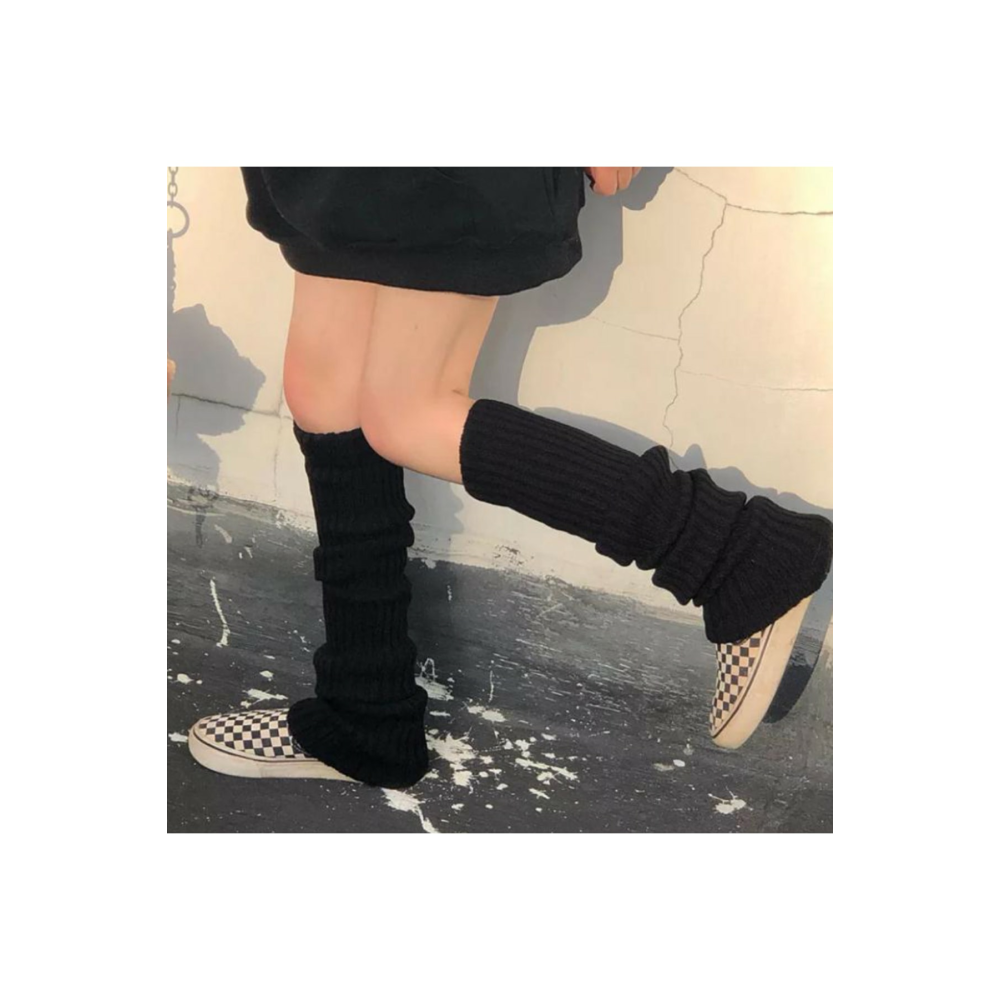 Düz Siyah Kışlık Kalın Bol Tozluk