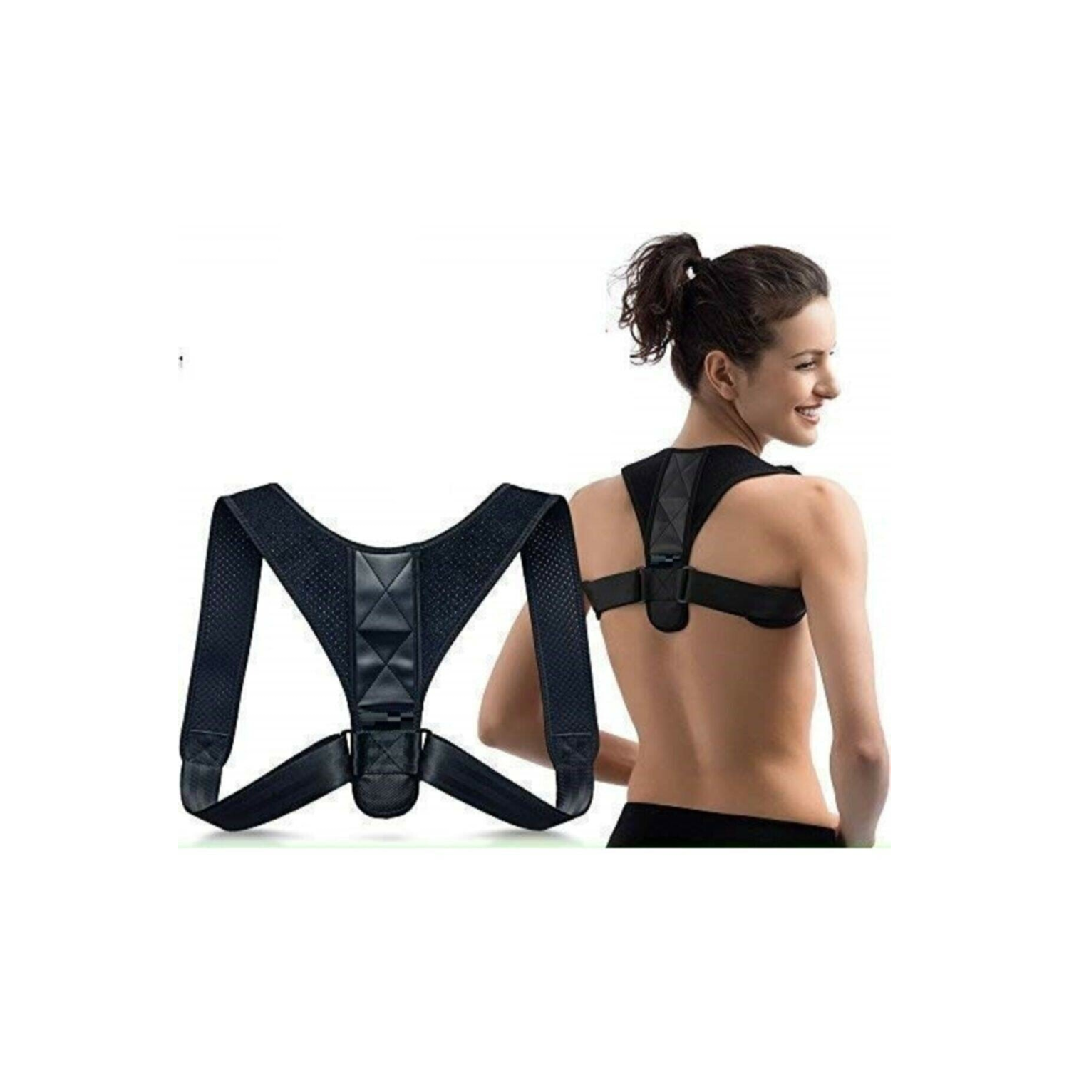 Highconcept Medikal Deri Desenli Korse Ortopedik Dik Duruş Korsesi Kamburluk Korsesi