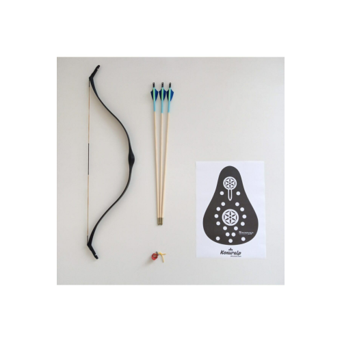 Geleneksel Okçuluk Başlangıç Genç Ok Yay Seti Siyah (3 Ok+ Zihgir+hedef)