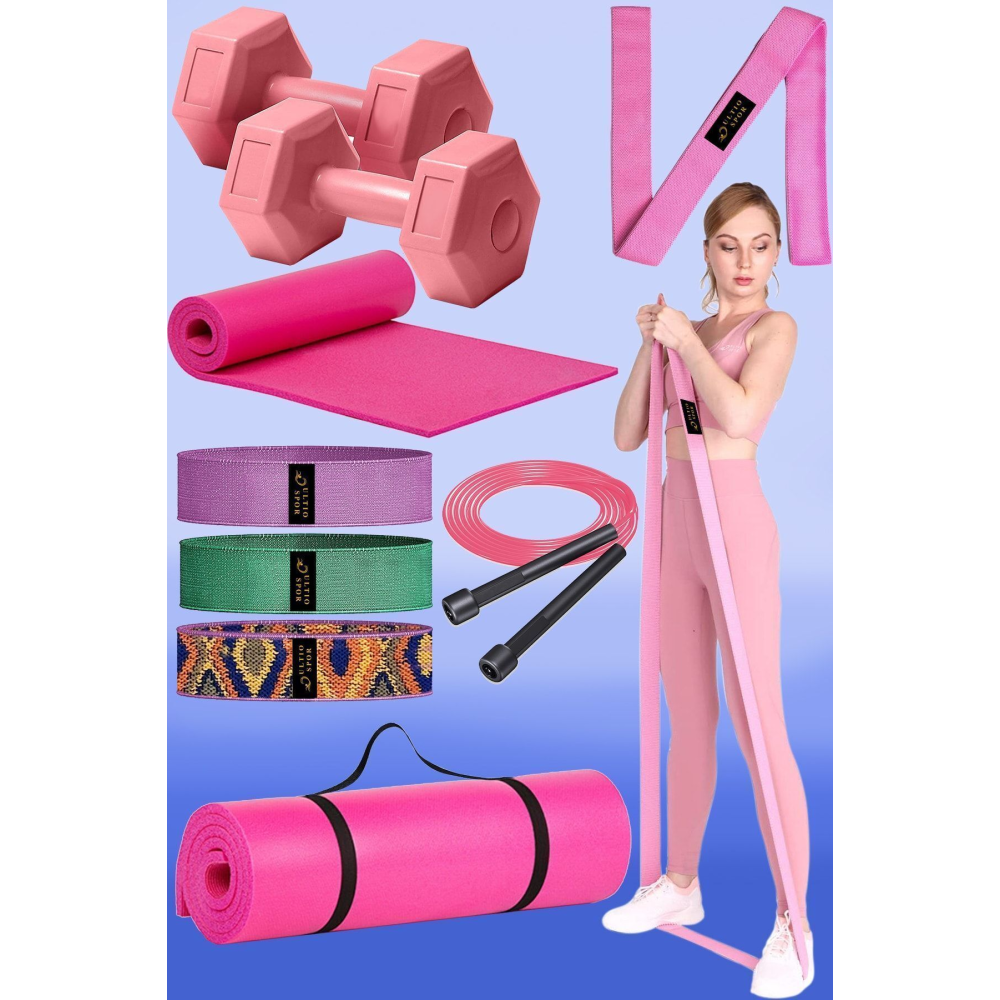 Özel Pilates Seti Jimnastik Seti Direnç Bandı Seti Yoga Seti Tüm Egzersizlere Özel Tasarım Spor Set