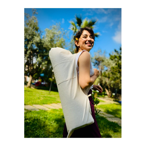 Mat Taşıma Çantası (8 MM) Yoga Pilates Mat Çantası %100 Ham Pamuk Kumaş