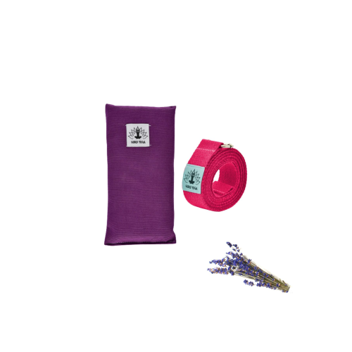 Lavantalı Göz Yastığı Ve Pamuklu Yoga Kemeri Seti Meditasyon Göz Bandı