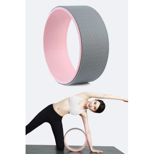 Yoga Wheel Yoga Tekerleği Yoga Ve Pilates Halkası Yoga Çemberi Balance Pembe-gri