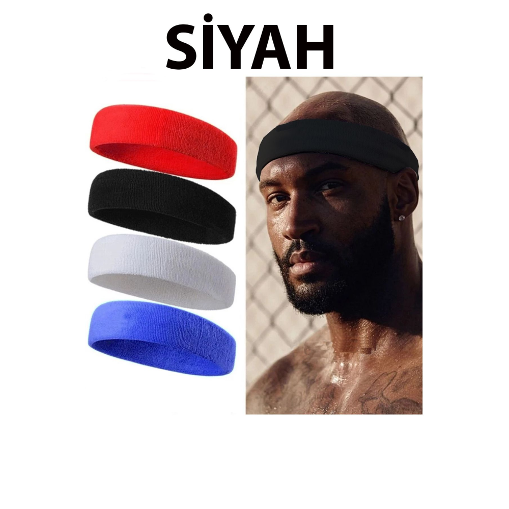 Havlu Ter Bandı Kafa Bandı Headband Tenis Saç Bandı Futbol Saç Bandı Basketbol Bandı Sporcu
