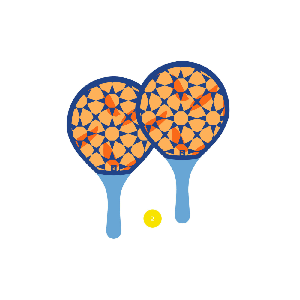 Sandever Plaj Tenisi Raket Seti - Turuncu - Woody Racket