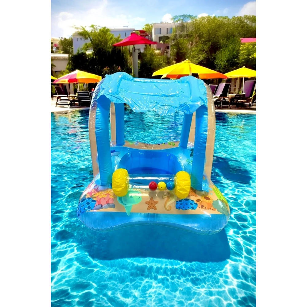 Baby & Çocuk Gölgelikli Oyuncakli Deniz Simidi-can Simidi-bebek Botu-0-5 Yaş-şişme Bot