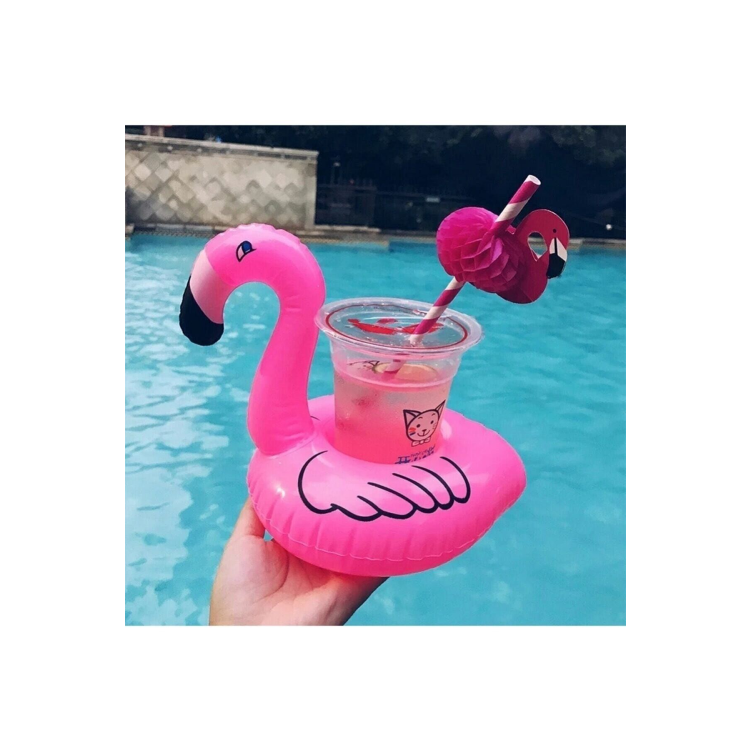 Flamingo Şişme Deniz Havuz Bardak Tutucu Float Bar 18-22cm