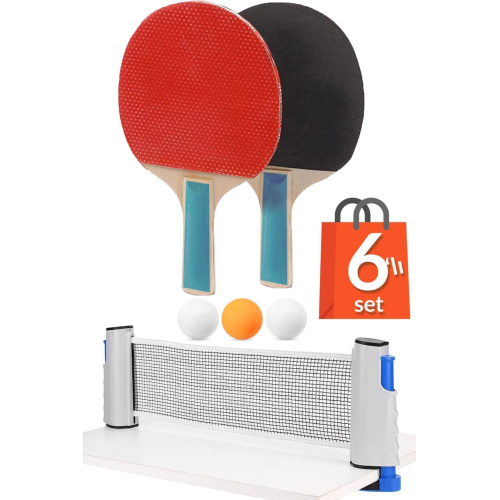 Masa Tenisi Filesi Raket Top Seti 6lı Otomatik Gerdirme Mekanizmalı Tüm Masalara Uyumlu Pinpon Ağı