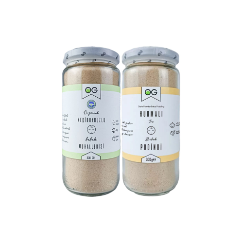 Organik Keçiboynuzlu Bebek Muhallebisi Ve Hurmalı Bebek Pudingi Seti