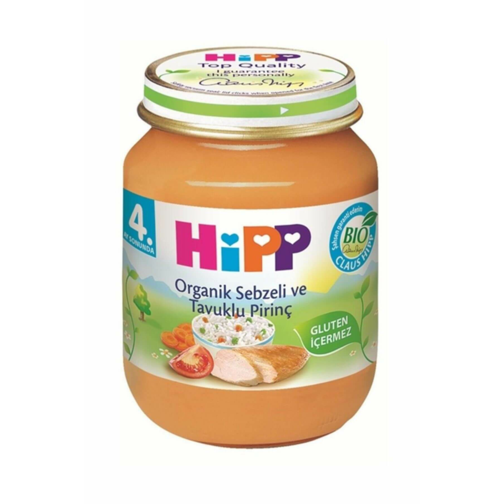 Organik Pirinçli ve Tavuklu Sebze Kavanoz Maması 125 gr