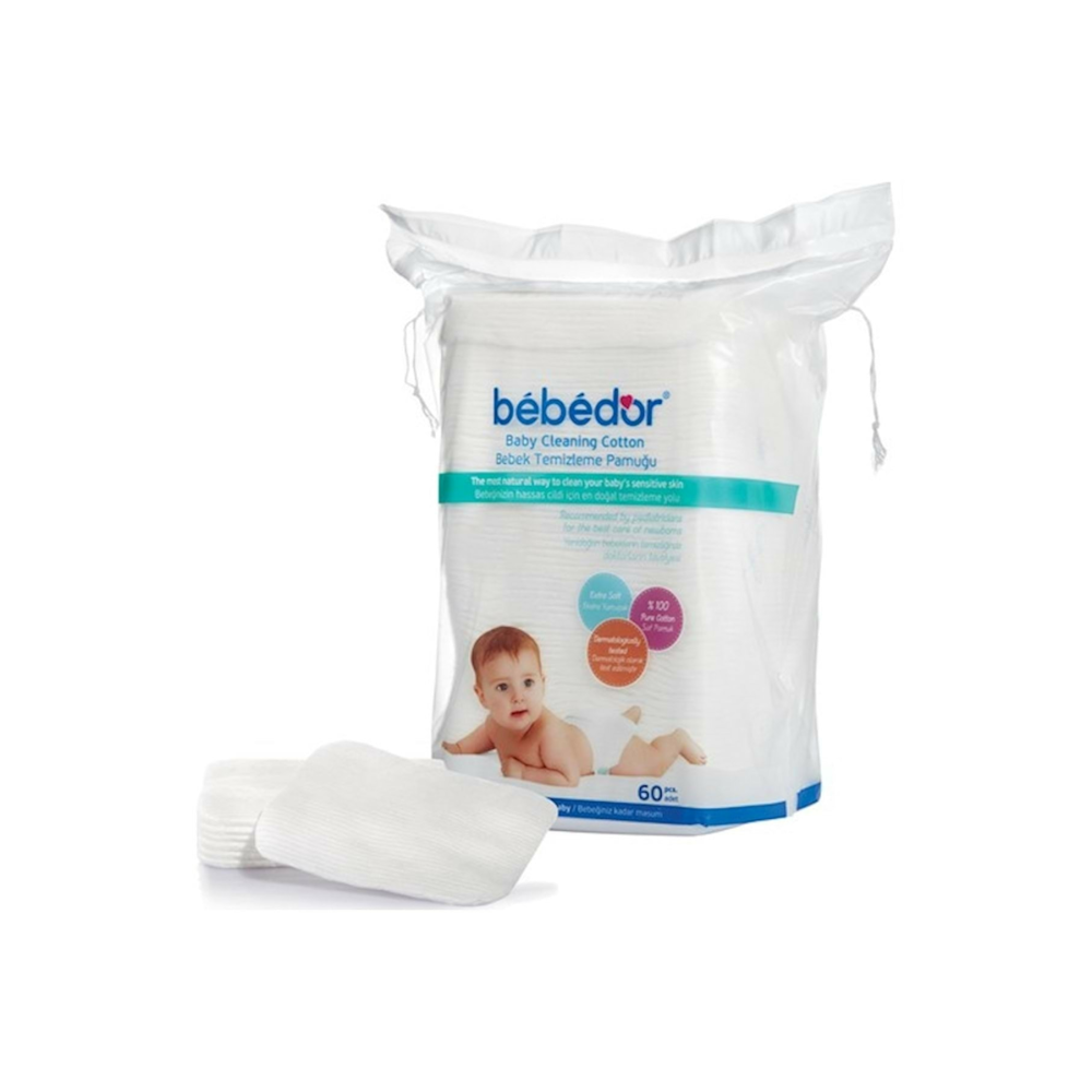 Bebek Temizleme Pamuğu 60 Adet Tekli Pk