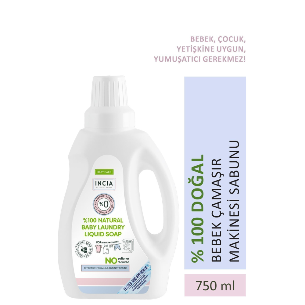 %100 Doğal Bebek Çamaşır Sabunu (Bitkisel Deterjan) Yumuşatıcılı Lavanta 750 ml