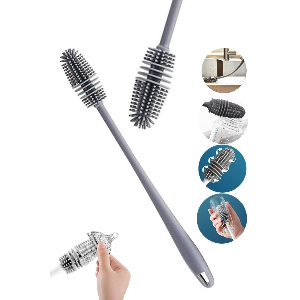 Tpr Silikon Fırça Matara Biberon Emzik Temizleyici Kavanoz Termos Suluk Yağ Şişe Temizleme Fırçası