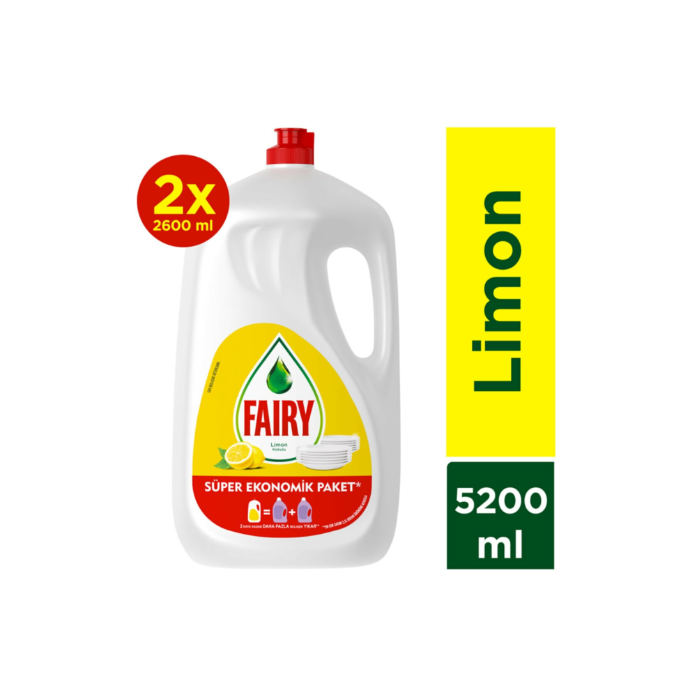 5200 ml ( 2 X 2600 Ml) Limon Sıvı Bulaşık Deterjanı