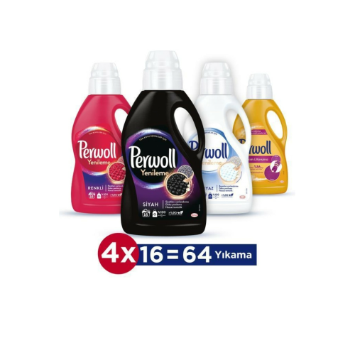 Hassas Bakım Sıvı Çamaşır Deterjanı 4 X 1l(64 YIKAMA) Siyah Renkli Bakım Koruma Beyaz