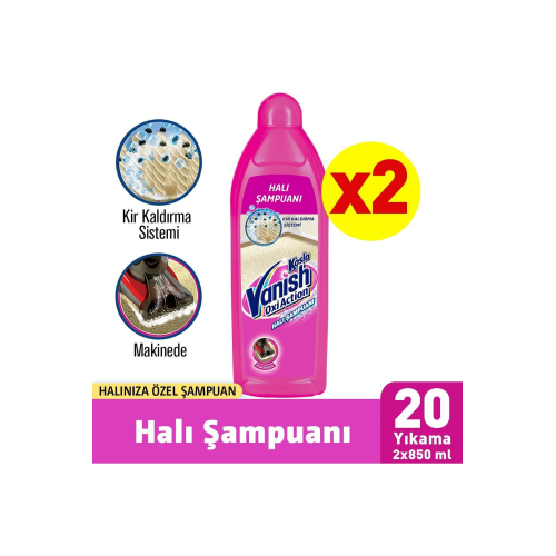 Kosla Zorlu Lekelere Özel Leke Çıkarıcı Şampuan Makinede Yıkama Halı 850 ml X2