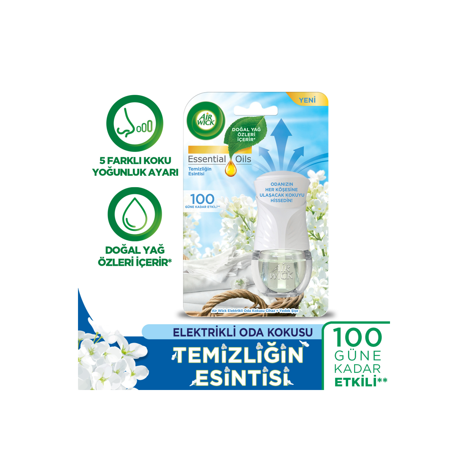 Elektrikli Oda Kokusu Kit Temizliğin Esintisi (1 CİHAZ 1 KOKU)