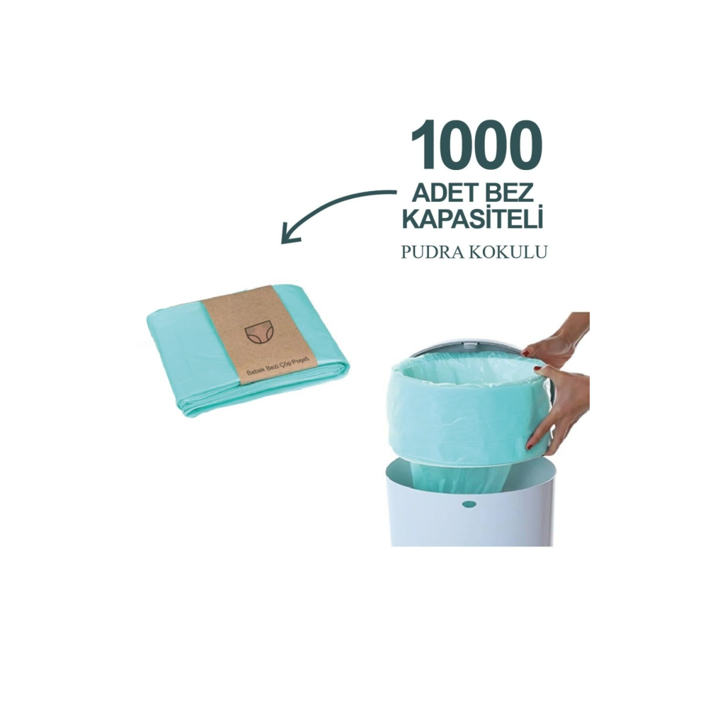 16 Lt Çöp Kutuları Ile Uyumlu 1000 Adet Bebek Bezi Kapasiteli Çöp Poşeti
