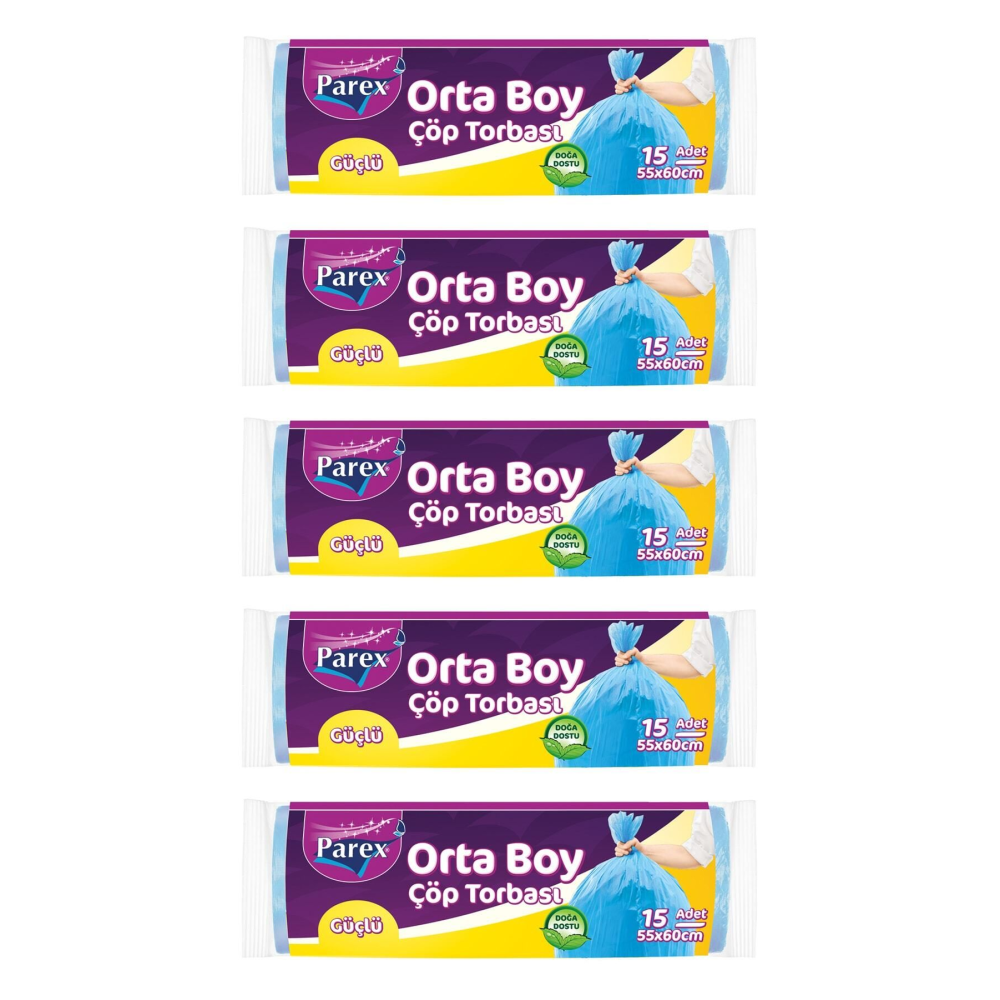 Orta Boy Güçlü Çöp Torbası 5' Li Paket