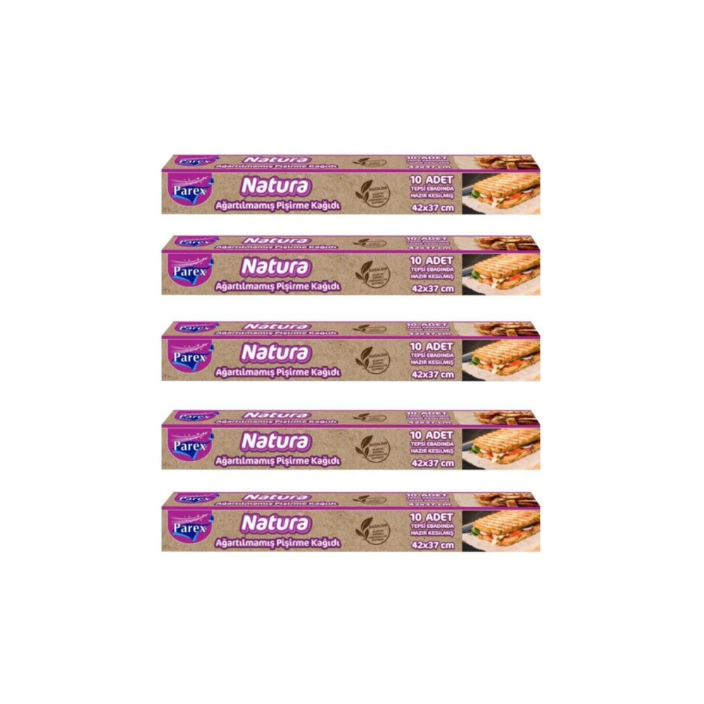 Natura Ağartılmamış Hazır Pişirme Kağıdı 10'lu X 5 Adet