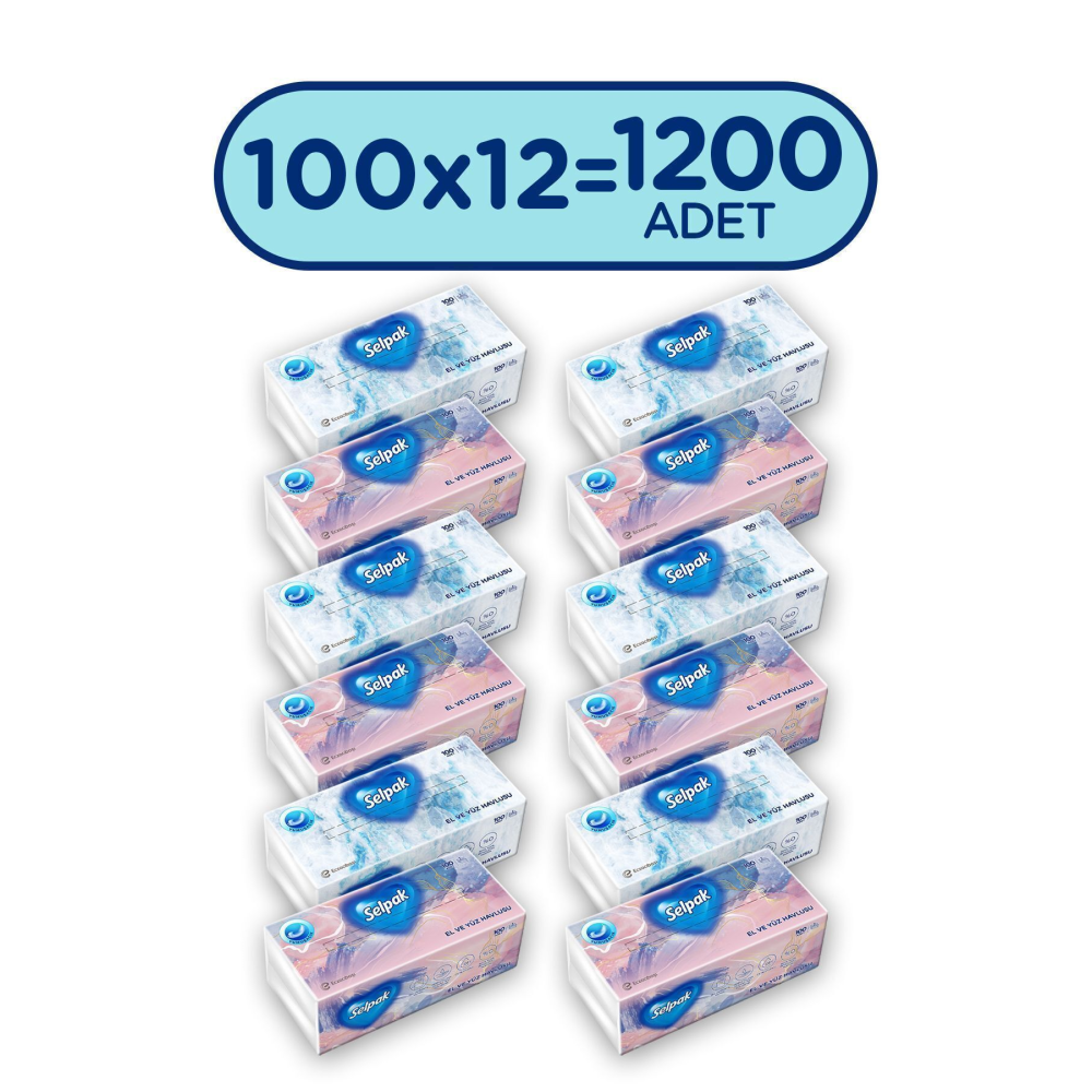 ® El Ve Yüz Havlusu 12'li 1200 Yaprak