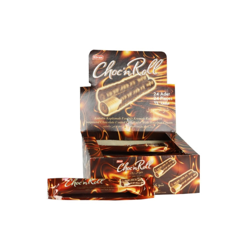 Choc N Roll Kakao Kaplamalı Fındık Kremalı Roll Gofret 16 Gr. 24 Adet (1 KUTU)
