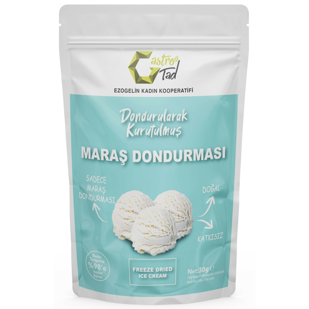 30 gr Freeze Dry Dondurma ( Dondurularak Kurutulmuş Çıtır Sade Dondurma )