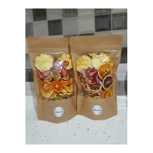 2'li Kurutulmuş Karışık Meyve Paketi 100 Gram(çilek, Ananas, Portakal, Elma, Muz , Limon)