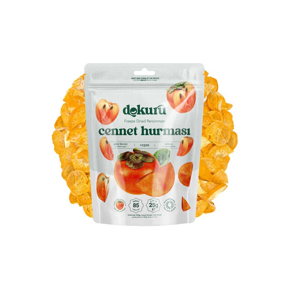 Cennet Hurması Kuru Meyve Cipsi - Dondurularak Kurutulmuş Freeze Dried Çıtır Trabzon Hurması