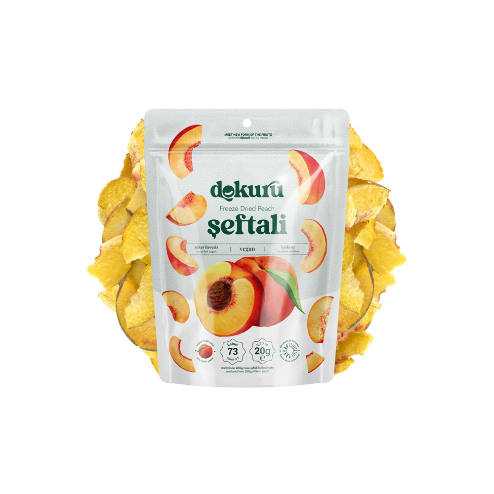 Şeftali Kuru Meyve Cipsi - Dondurularak Kurutulmuş Freeze Dried Çıtır Şeftali