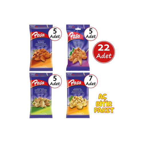 Paşa Karışık 40 gr X 22 Adet (NATUREL 1. KALİTE)