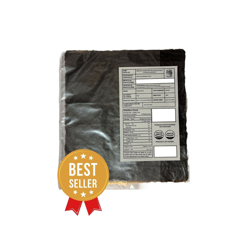 Doğal Nori Sushi Yosunu 10 Yaprak.