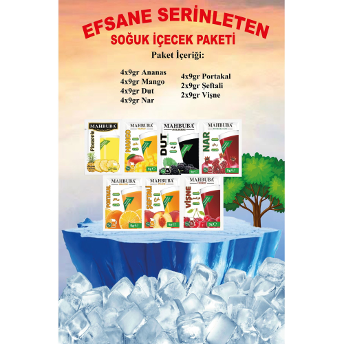 Efsane Serinleten Soğuk Toz Içecek 24 Adet Karışık Meyve Paketleri