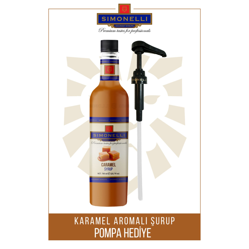 Kahve Ve Kokteyl Şurubu Karamel Aromalı 700 ml Pompa Hediyeli