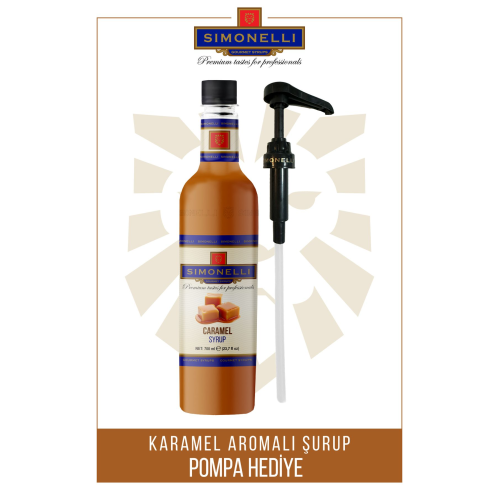 Kahve Ve Kokteyl Şurubu Karamel Aromalı 700 ml Pompa Hediyeli