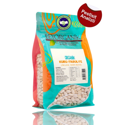 Organik Kuru Fasulye 500gr (PESTİSİT VE AFLATOKSİN ANALİZLİ)