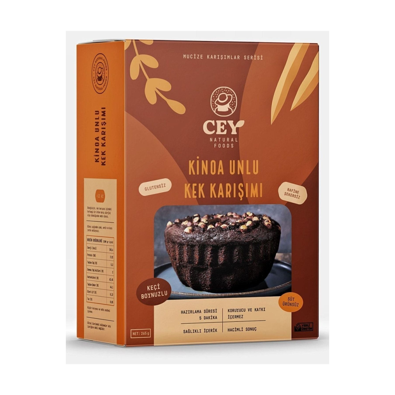 Kinoa Unlu Keçiboynuzlu Kek Karışımı 265 gr