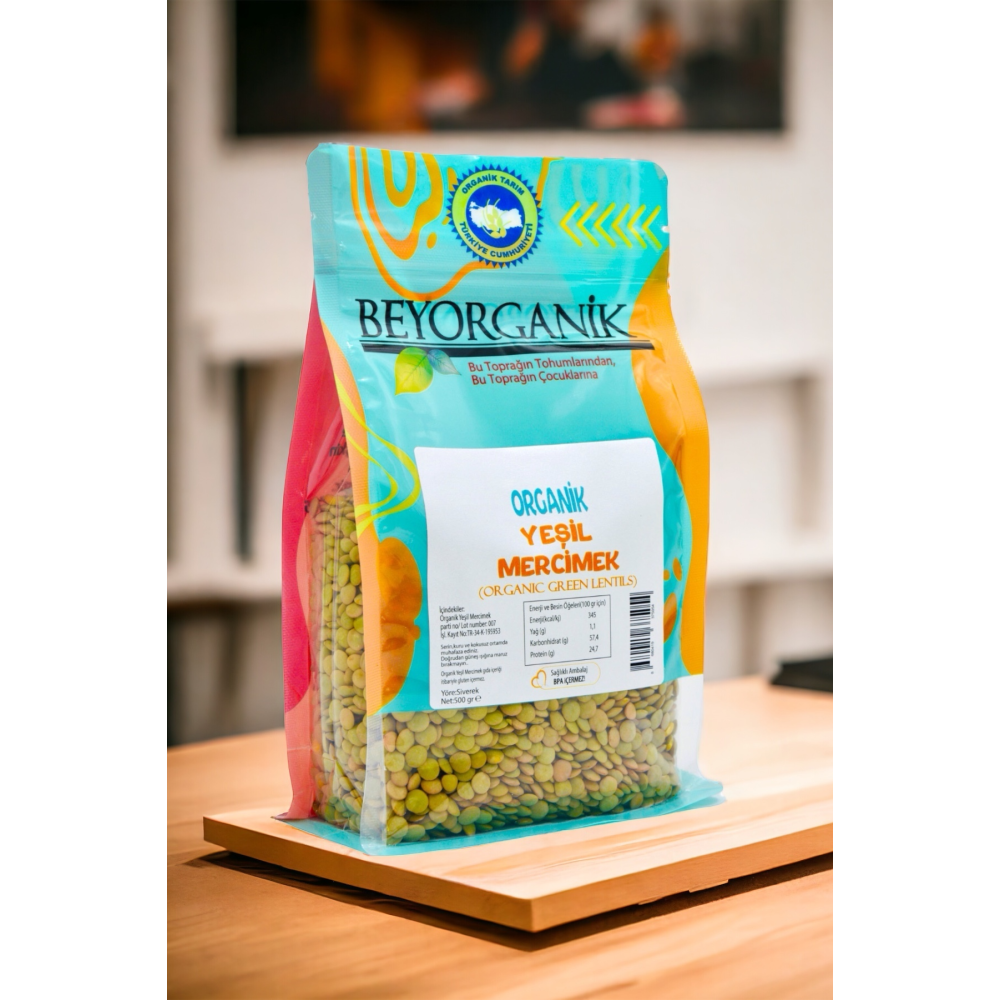 Organik Yeşil Mercimek 500gr