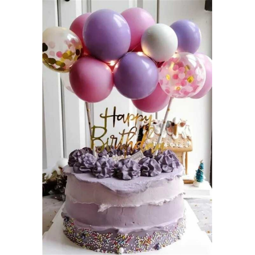 Pembe - Mor Balon Pasta Süsü