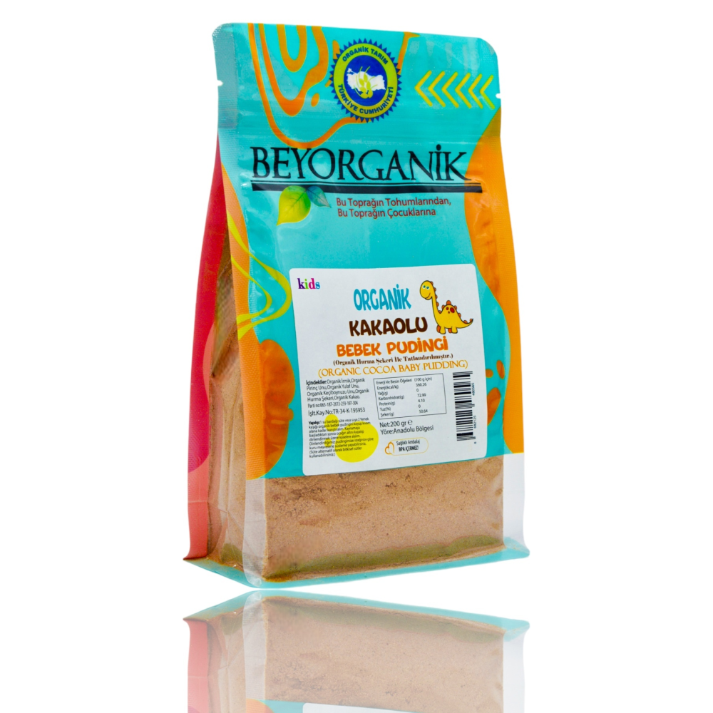 Organik Kakaolu Bebek Pudingi 200 gr (ORGANİK HURMA TOZU İLE TATLANDIRILMIŞ)