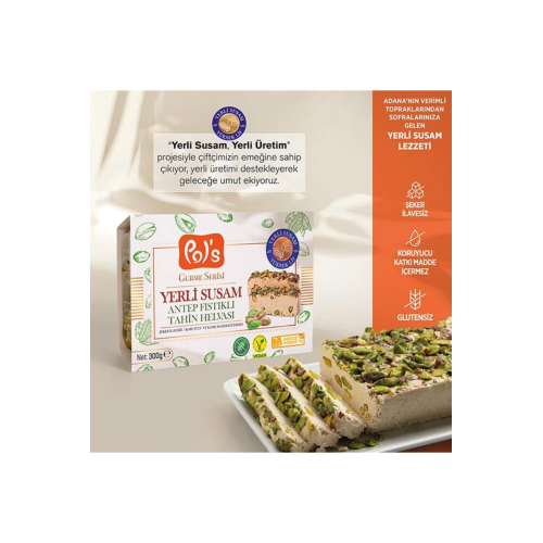 Yerli Susam Serisi Antep Fıstıklı Tahin Helvası 300 G