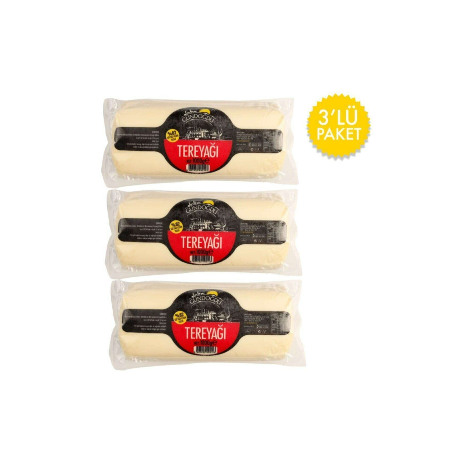 Silindir Tereyağı 1000gr 3'lü