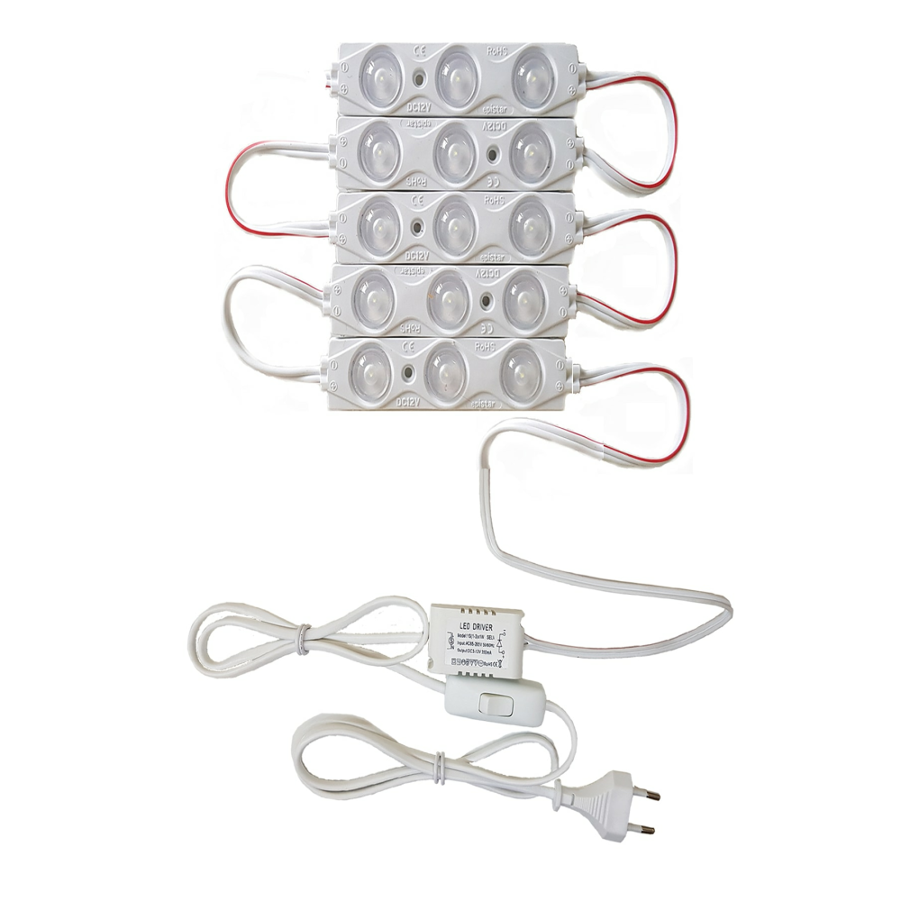 Akvaryum Modül Led Aydınlatma Beyaz Işık Anahtarlı 5'li