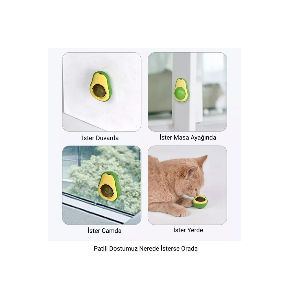 Avokado Catnip Avokado Kedi Çimi Topu Avokado Kedi Nanesi Oyuncağı